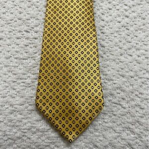 Vintage Villa Bugatti 100% Silk Yellow Neck Tie